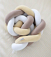 Захист у ліжечко Бампер-коса Baby Veres White Mokko Beige 120х15 см 154.02.18, фото 5