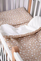 Змінна постіль в ліжечко 120х60 см Baby Veres Flannel stars beige new 3 одиниці 154.5.04.1, фото 3