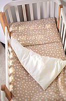 Змінна постіль в ліжечко 120х60 см Baby Veres Flannel stars beige new 3 одиниці 154.5.04.1, фото 4