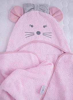 Пелюшка після купання Baby Veres Mouse pink 80х120 см 190.50