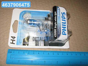 Лампа розжарювання H4 12V 60/55W P43t-38 Cristal Vision 1шт blister 4300K (вир-во Philips) 12342CVB1 UA1