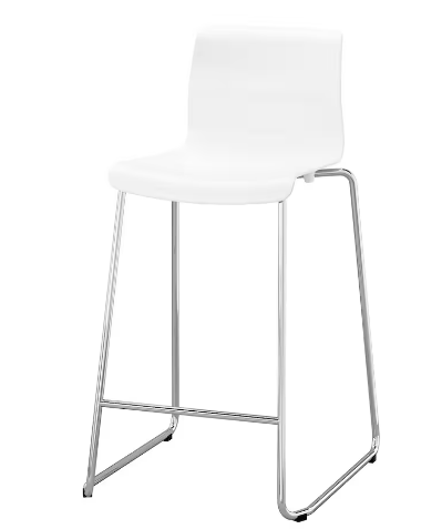 GLENN Барний стілець, білий/хром,66 см  601.317.34