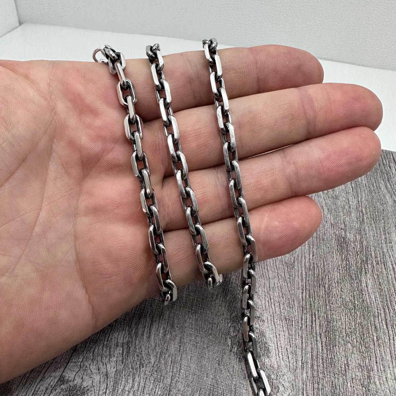 Серебряная цепь на шею плетение Лисий хвост Серебро 925 проба цепочка в интернет магазине Family Jewelry