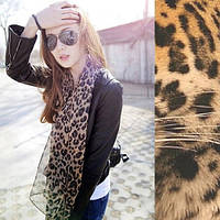 Жіночий леопардовий шарф хустка шифоновий 150 см*70 см