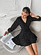 Сукня повсякденна жіноча на запах брендова в горошок літня укорочена з довгими рукавами з принтом, фото 7
