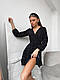 Сукня повсякденна жіноча на запах брендова в горошок літня укорочена з довгими рукавами з принтом, фото 6