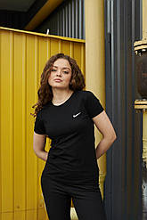 Футболка жіноча Nike літня чорна теніска на літо найк спортивна повсякденна