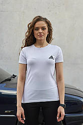 Футболка жіноча Adidas літня біла теніска на літо адідас спортивна повсякденна