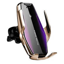 Автомобільний тримач для телефону з швидкою зарядкою S7. UV-982 Колір: золотий