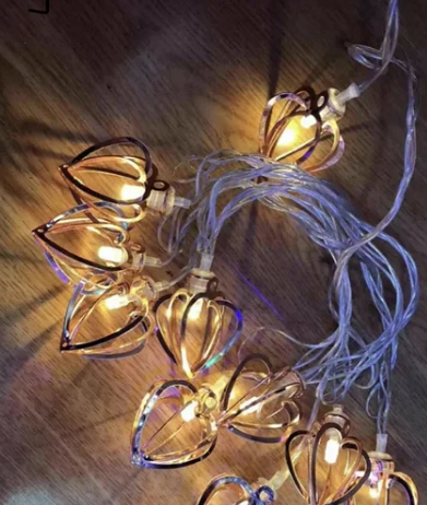 Гірлянда Сердечко на батарейках Тепле світло 2 м 10 LED 2AA RD-264, фото 1