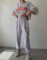 Жіночий повсякденний костюм-двійка - футболка оверсайз MICHIGAN і спортивні штани 42/46