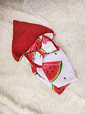 Дитячий літній конверт на виписку двосторонній конверт-ковдра ЛІТО конверт-плед для новонародженого, фото 3