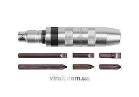 Викрутка реверсивна ударна YATO : Цільнометалева, 6 насадок, квадрат1/2". Набір 7 од" [5/20] Baumar - Порадуй Себе