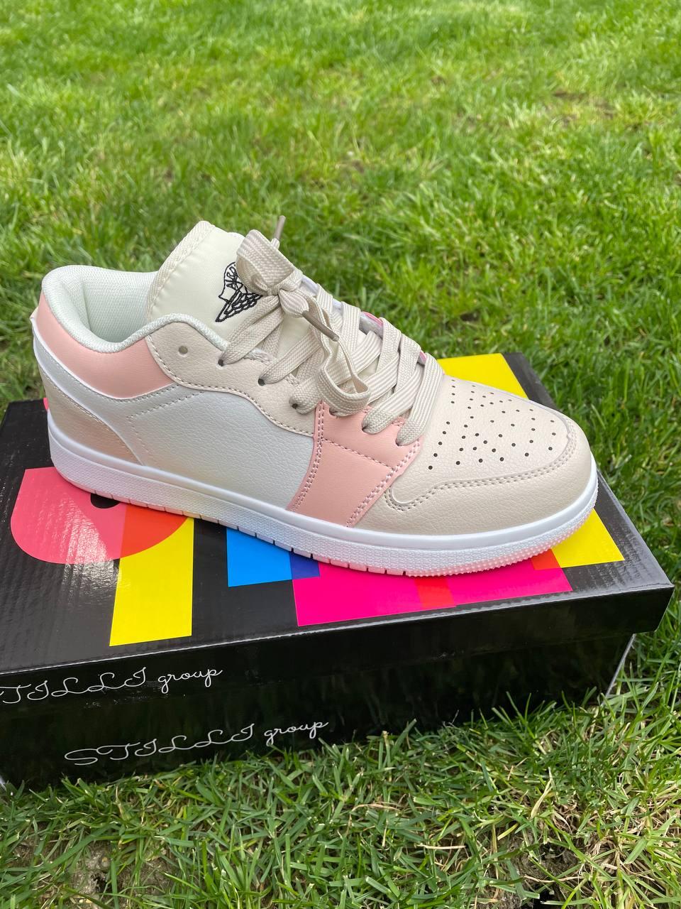 Жіночі кросівки Ok-ShoesB918-7 Бежеві з рожевими вставками, фото 1