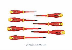 Набір викруток діелектричних ізольованих YATO до 1000 V. 7 шт. [10/40] Baumar - Порадуй Себе