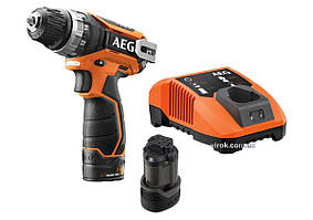 Шуруповерт-дриль акумулят. AEG : 2 x Li-Ion 12 В, 2 Агод, 34 Нм, 2 швидкості, патрон Ø≤10 мм + кейс Baumar - Порадуй Себе