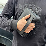 Чоловіча шкіряна сумка клатч GS чорна, фото 2