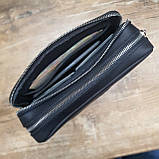 Чоловіча шкіряна сумка клатч GS чорна, фото 7