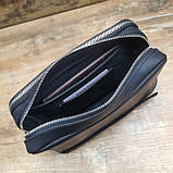 Чоловіча шкіряна сумка клатч GS чорна, фото 8