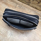 Чоловіча шкіряна сумка клатч GS чорна, фото 9