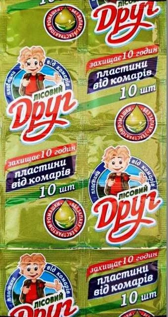 Пластина від комарів, без запаху, Лісовий друг, 10 пластин