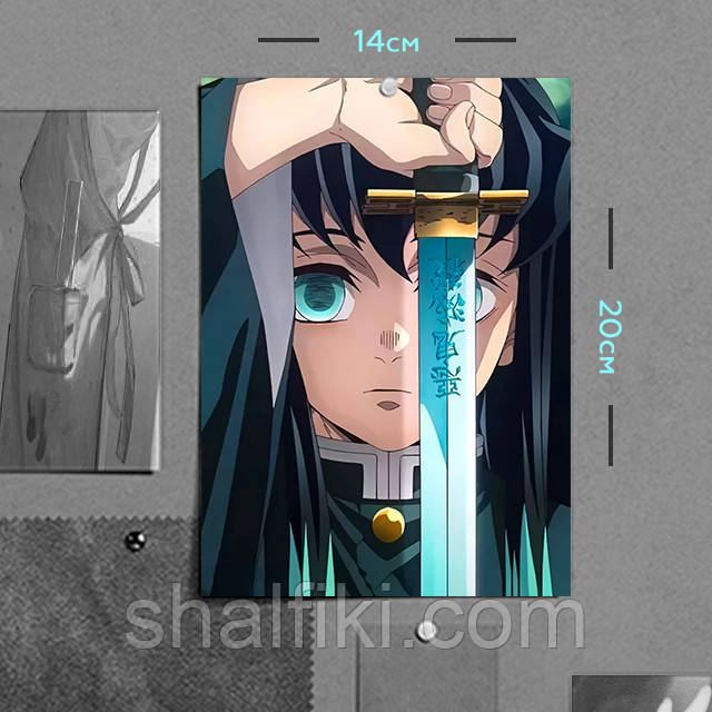 "Муїчіро Токіто (Клинок, який знищує демонів / Demon slayer)" плакат (постер) розміром А5 (14х20см)