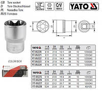 Головка торцевая ТОRХ 1/2" Е18х38 мм Польша YATO YT-05225