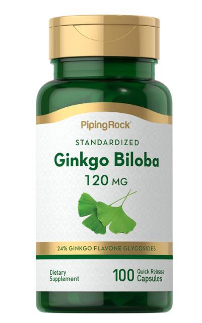 Для роботи мозку PipingRock Ginkgo Biloba Extract 120 mg Standard Extract 100 капсул
