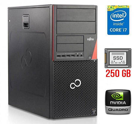 Ігровий ПК Fujitsu/Core i7-4790 4 ядра 3.6 GHz / 16 GB DDR3/250 GB SSD / nVidia Quadro 2000 1GB/280W, фото 2