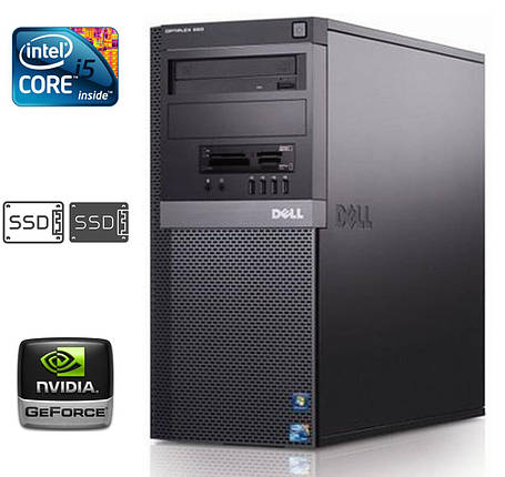 Комп'ютер Dell/Core i5-760 4 ядра 2.8 GHz / 8 GB DDR3 / 120 GB SSD + 80 GB SSD / GeForce GT 330 1GB / Win 10 Pro, фото 2