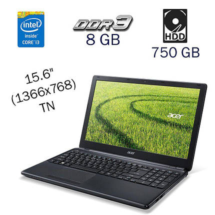 Ноутбук Acer E1-570G / 15.6" (1366x768) TN / Intel Core i3-3217U (2 (4) ядра по 1.8 GHz) / 8 GB DDR3 / 750 GB, фото 2