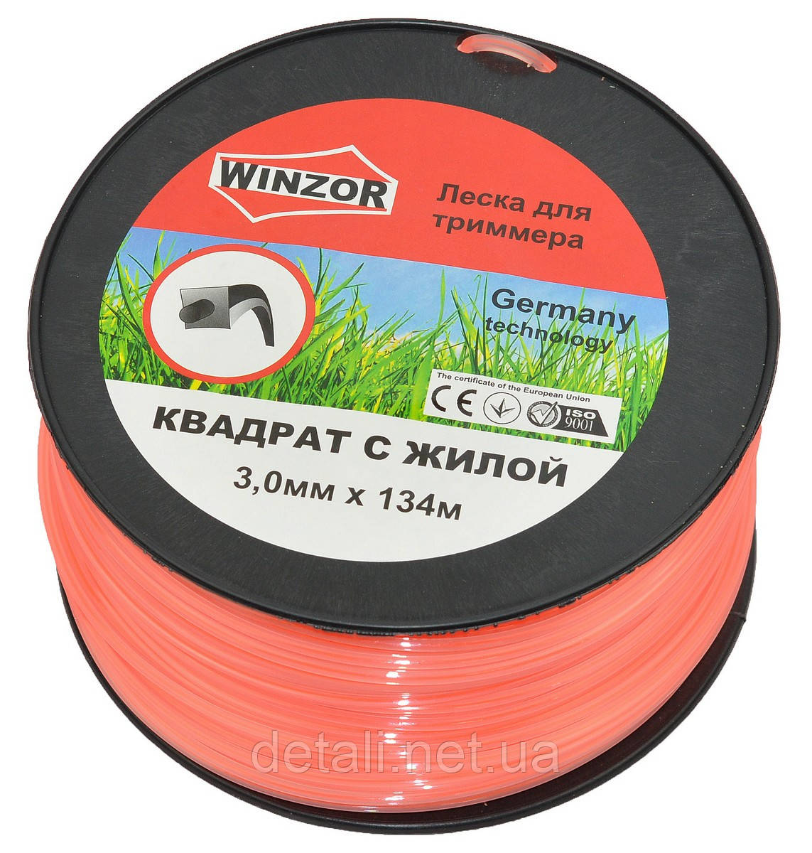 Ліска косильна квадрат d3 мм 3 LB (134 м) з кордом Winzor