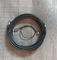 Коаксіальний кабель RG58 50 Ом 20 метрів + F-роз'єми + антенний перехідник SMA