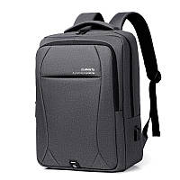 Рюкзак для ноутбука Oumantu 2101 Серый 15.6" + USB-порт и боковые карманы