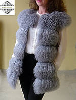 Красивый жилет из ламы "Виола" ,украинский производитель, длина 80 см