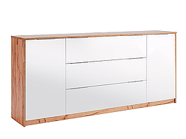 Комод Асті 2Д3Ш 2 м в спальню, передпокій з ЛДСП  Дуб Крафт/Білий Глянець Миро-Марк