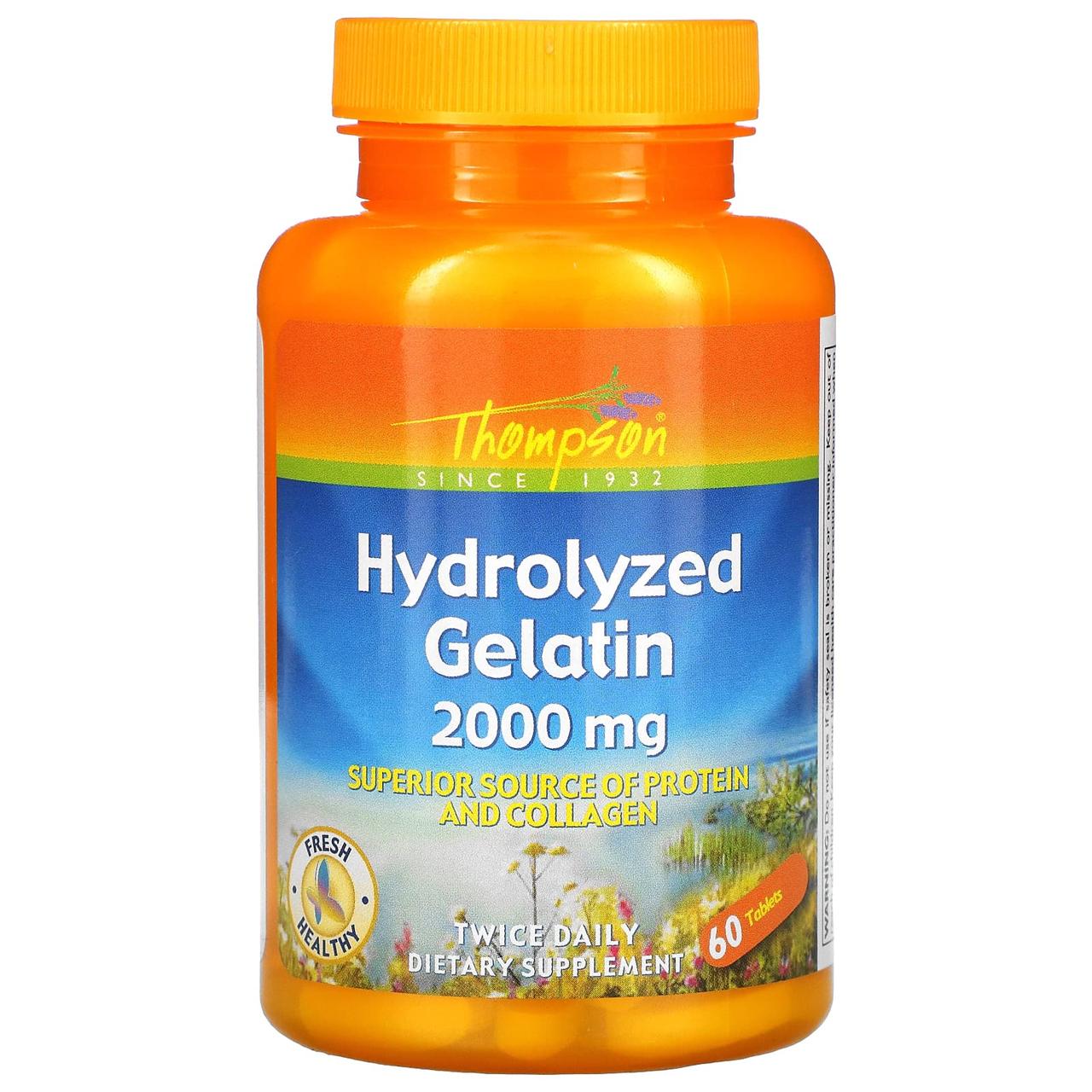 Гідролізат желатину Thompson Hydrolyzed Gelatin, 2000 mg, 60 Tablets