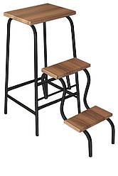 Табурет - стрем'янка на чорному каркасі (вишня малага)