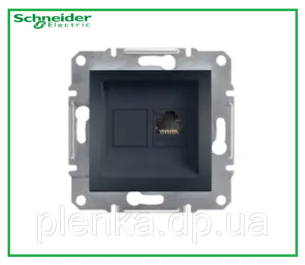 Розетка комп'ютерна RJ45 cat5e UTP Schneider Electric Asfora Антрацит EPH4300171, фото 1