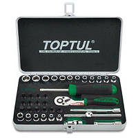Профессиональный набор инструмента торцевых головок TOPTUL 1/4" 38 единиц GCAD3801 Shop