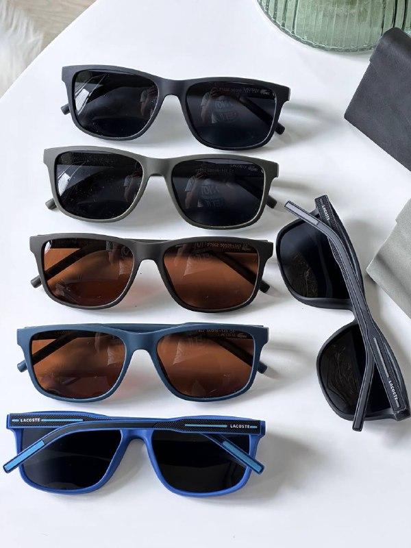 Ретро мужские солнцезащитные очки ЛАКОСТЕ Polarized в коричневой оправе, Коричневые - фото 2 - id-p1851801804