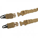 Тактичний одноточковий двоточковий ремінь HB-038 койот, фото 4