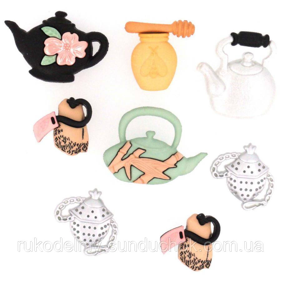 Декоративні ґудзики. Час для чаю  6549, фото 1