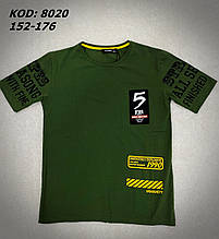 Зелена футболка для хлопців підлітків зріст 152,158,164,170,176 ENCORE