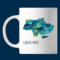 Чашка Карта Украины цветная, кружка с принтом Оригами OM 6002