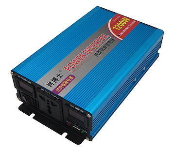 Інверторний перетворювач напруги 12V/220V 1200W чиста синусоїда, фото 1