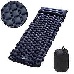 Надувний матрац з подушкою (188х58х6см) Outdoor Sleeping / Похідний каремат для кемпінгу / Килимок в намет