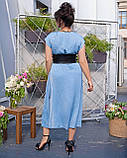 Довга літня сукня з розрізом по нозі Тканина креп-жатка Розміри 48-52,54-58,60-64,66-70, фото 4