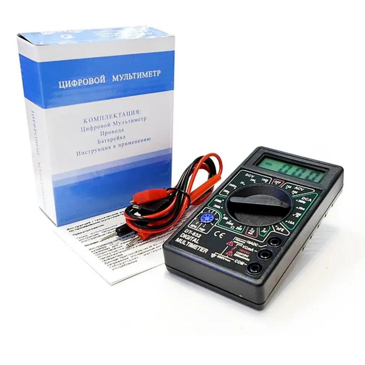Цифровий мультиметр DT-832 (тестер, вимірювання напруги, струму, опору), фото 1