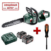 Пила цепная аккумуляторная Metabo MS 36-18 LTX BL 40 + 2 ак. 4 Ач + ПОДАРОК Отвертка битодержатель